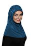 Tactical Stone Handcrafted Bead Embroidered Petrol Color Ready Turban Hijab Bonnet Prayer Cloth - 3