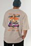 Araba Club Series 8 Back Printed Beige Oversize T-Shirt 100% Cotton Men Women - 6