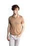 Men's Mink Slim Fit Slim Fit Polo Collar Plain Short Sleeve Knitwear T-Shirt - 2