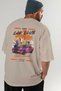 Araba Club Series 22 Back Printed Beige Oversize T-Shirt 100% Cotton Men's Women's - 7