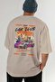 Araba Club Series 25 Back Printed Beige Oversize T-Shirt 100% Cotton Men Women - 6