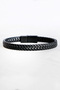Black Genuine Leather Braided Men's Bracelet with Magnetic Metal Opening and Closing, Valentine's Day Gift - 4