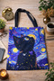 Van Gogh Starry Night and Cats Themed 2-Piece Bag Set