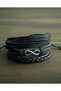 Infinity Design 3-Piece Real Leather Bracelet Men's Bracelet Fashion Bracelet Set - 2