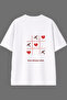 Love Always Design White Oversize T-Shirt with Back Print