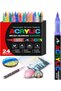 24 Colors Acrylic Paint Pens - Soft Brush Tip Acrylic Markers
