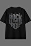 Rock 1 Design Back Printed Black Oversize t Shirt