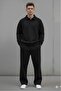Men's Black Roberto Buttoned Top and Bottom Set - 3
