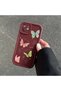 Shockproof Simple Maroon Silicone Phone Case Butterfly Pattern Compatible with Tecno Pova Slim - 6