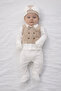 Beige Bow Tie with Horse Embroidery, 5-Piece Set, 100% Cotton, Hospital Release - 2