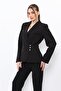 Shawl Collar Double-Breasted Model Jacket - Black - 1182100 - 2