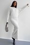 Women's Melaj Gray Bat Sleeve Skirt Ribbed Maxi Length Soft Knitwear Dress - 2