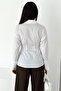 Women's Belt Detail Buckled Shirt – Brown Frame - 5