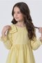 Girls' Long Sleeve Eyelet Embroidery Dress with Bow Detail on the Shoulder - 5