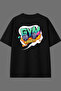 Gym Addict Design Back Printed Black Oversize T-Shirt