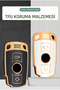 Bmw Compatible E60, E61, E70, E81, E87, E90, E91, E92, X1, X5, X3, 1, 3, 5, 6, Z4, M3, M5 Gold Edge Tpu Key Case Cover (Black) - 5