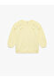 Long Sleeve Crew Neck Bow Detail Embroidered Cotton Sweatshirt