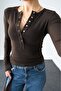 Brown snap-on bodysuit