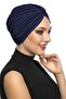 Soft Cross W Navy Blue Ready-To-Wear Turban Hijab Cap Suitable for Medical Use
