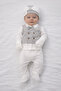 Gray Bow Tie with Horse Embroidery, 5-Piece Set, 100% Cotton, Hospital Release - 2