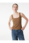 Cotton Square Neck Bowknot Thick Strap Blouse - 2