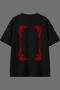 Red Frame Design Back Printed Black Oversize T-Shirt