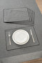 Black Vera Tablecloth + 6-Piece American Service Set - Crochet Edged Tablecloth 150X220 cm - 2