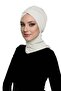 وشاح Kardelen مبطن باللون الكريمي، حجاب عمامة جاهز لحمام السباحة وغطاء الرأس الخارجي