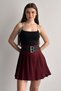 Women's Pleated Mini Skirt with Double Belt Shorts - High Waist, No Visible Underwear, Casual Stylish Combination Skirt - 3