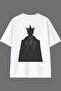 King of Darkness Design White Oversize T-Shirt with Back Print