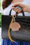 Bag Charm and Keychain with Stone Sea Shell Figure – Brown Rope Strap Bag Charm