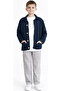 Boy's Button Closure Gabardine Jacket, Trousers, T-Shirt, Three-Piece Navy Blue Color Set - 2