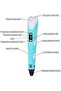 YU WELL 3D Printing Pen with Display for Kids & Beginners 3D Pen 2, PLA Filament Starter Kit Blue - 2