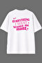 Everything Design Back Printed White Oversize T-Shirt