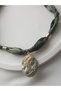 Scarf Bandana Necklace Polymer Clay Female Figure Pendant Special Design Handmade Khaki Fabric - 8