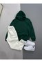 Unisex Fashion 3-Yarn Shardoon Hooded Khaki Sweatshirt White Tracksuit 2-Piece Set - 2