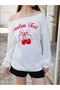 Women's Custom Text Printed Boat Neck Oversize Sweatshirt