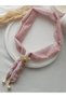 Fular Bandana Necklace Polymer Clay Turtle Pearl Women's Necklace Special Design Handmade Salmon Fabric - 2