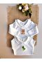 2-Pack Embroidered Snap Fastener Bodysuit - Green Dino & Teddy Bear - 5