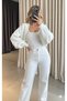 Women's White Color Knitwear Knitted Raglan Sleeve Bolero Cardigan Korean Style 4 Seasons
