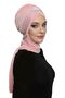 Crossed Pique Scarf-Lined Powder Ready-To-Wear Turban Hijab Bonnet Suitable for Medical Use - 5