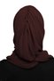 Shawl with Takmatik Stone Coffee-Colored Instant Turban Hijab Medical Grade Suitable for Prayer Covering - 4