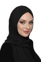 Takmatik Plain Black Ready-To-Wear Turban Hijab with Shawl, Suitable for Medical Use, Prayer Cover - 4