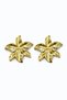Women's Yellow Lotus Flower Design Stainless Steel Stud Earrings - 2