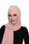 Takmatik Plain Powder Ready-To-Wear Turban Hijab with Shawl, Medical Use Suitable Prayer Cover - 5