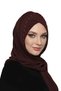 Shawl with Takmatik Stone Coffee-Colored Instant Turban Hijab Medical Grade Suitable for Prayer Covering - 3