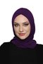 Takmatik Plain Purple Ready-To-Wear Turban Hijab with Shawl, Medical Use Suitable Prayer Cover - 9