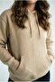 Unisex Comfortable Cut Cotton Soft Textured Basic Patterned Hooded Sweatshirt with Fleece Inside - 4