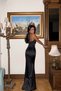 Halter Neck Satin Slim Long Dress - 5