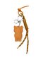 Drawstring Bag & Keychain Charm with Stone Dog Figure - 3
